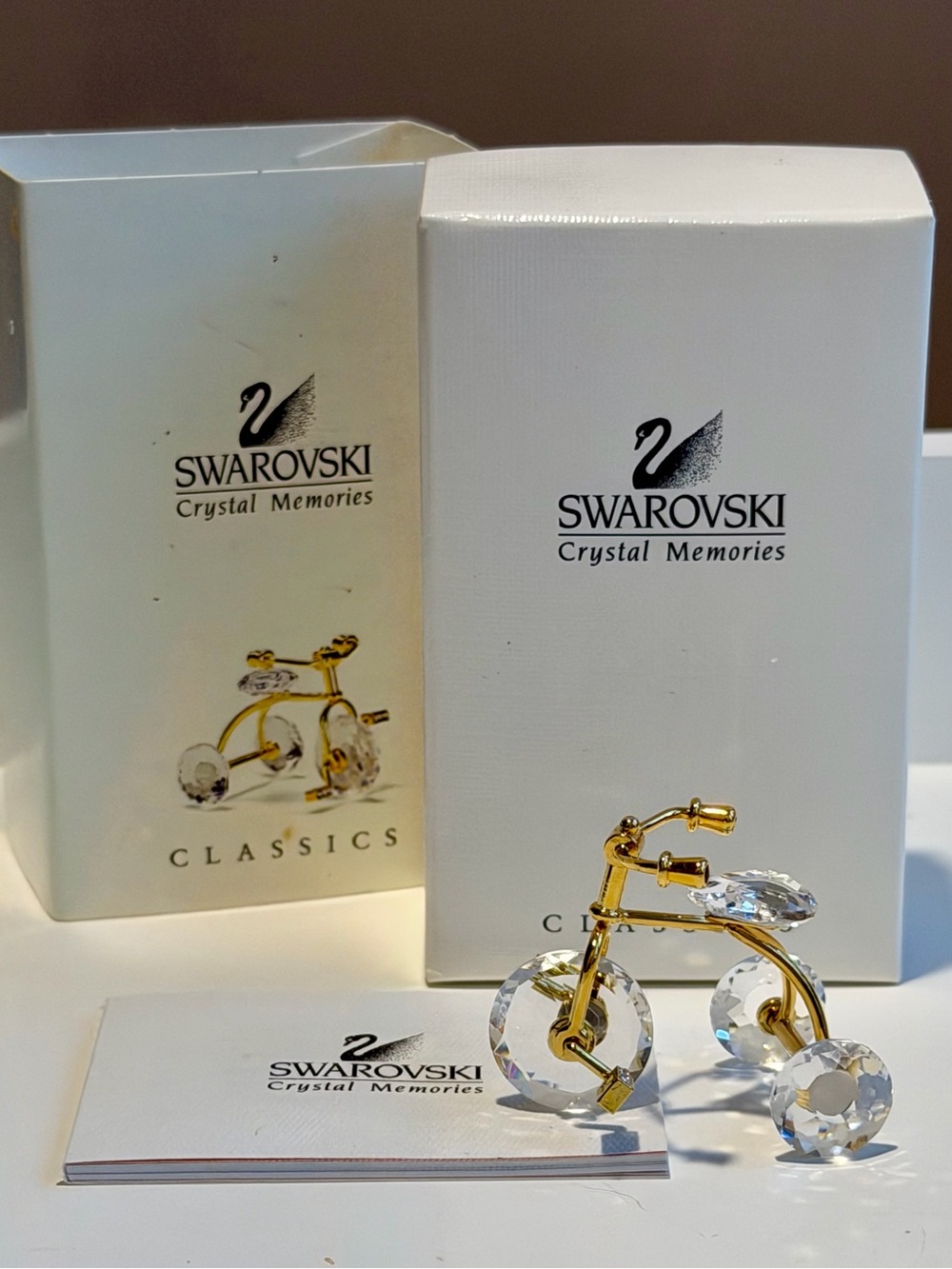 Swarovski Crystal Memories Tricycle Gold ~ Classic Retired #219198